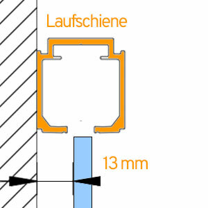 inova Glas-Schiebetür 880 x 2035 mm Mistral Design 8 mm Sicherheitsglas Alu Komplett-Set mit Lauf-Schiene Griffknopf